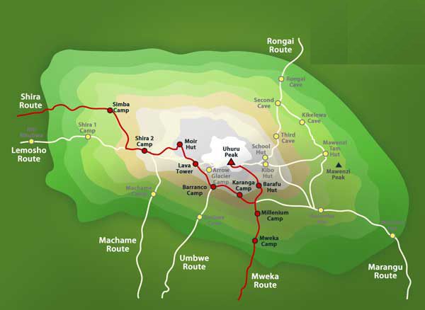 6 DAYS SHIRA ROUTE-MT KILIMANJARO TREKKING